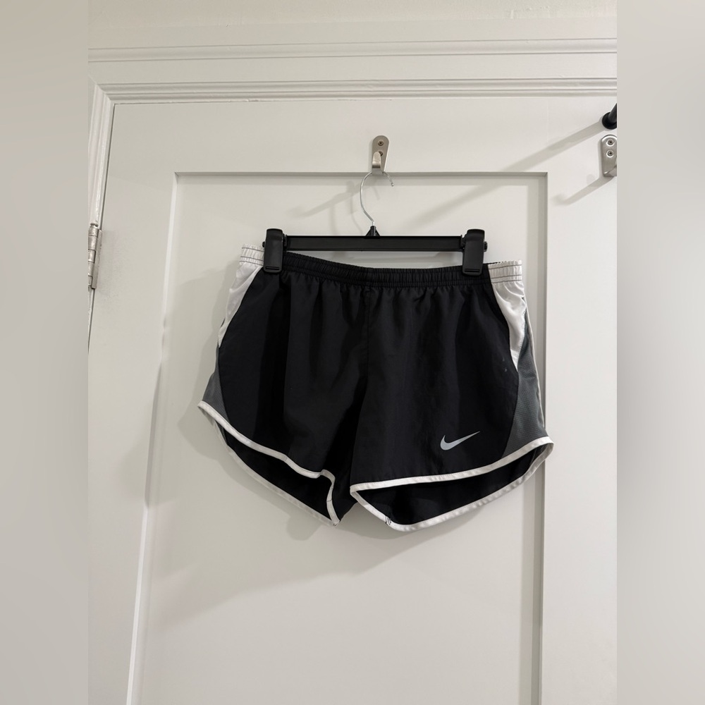 Nike Dri-Fit black, white + grey running shorts (good condition)